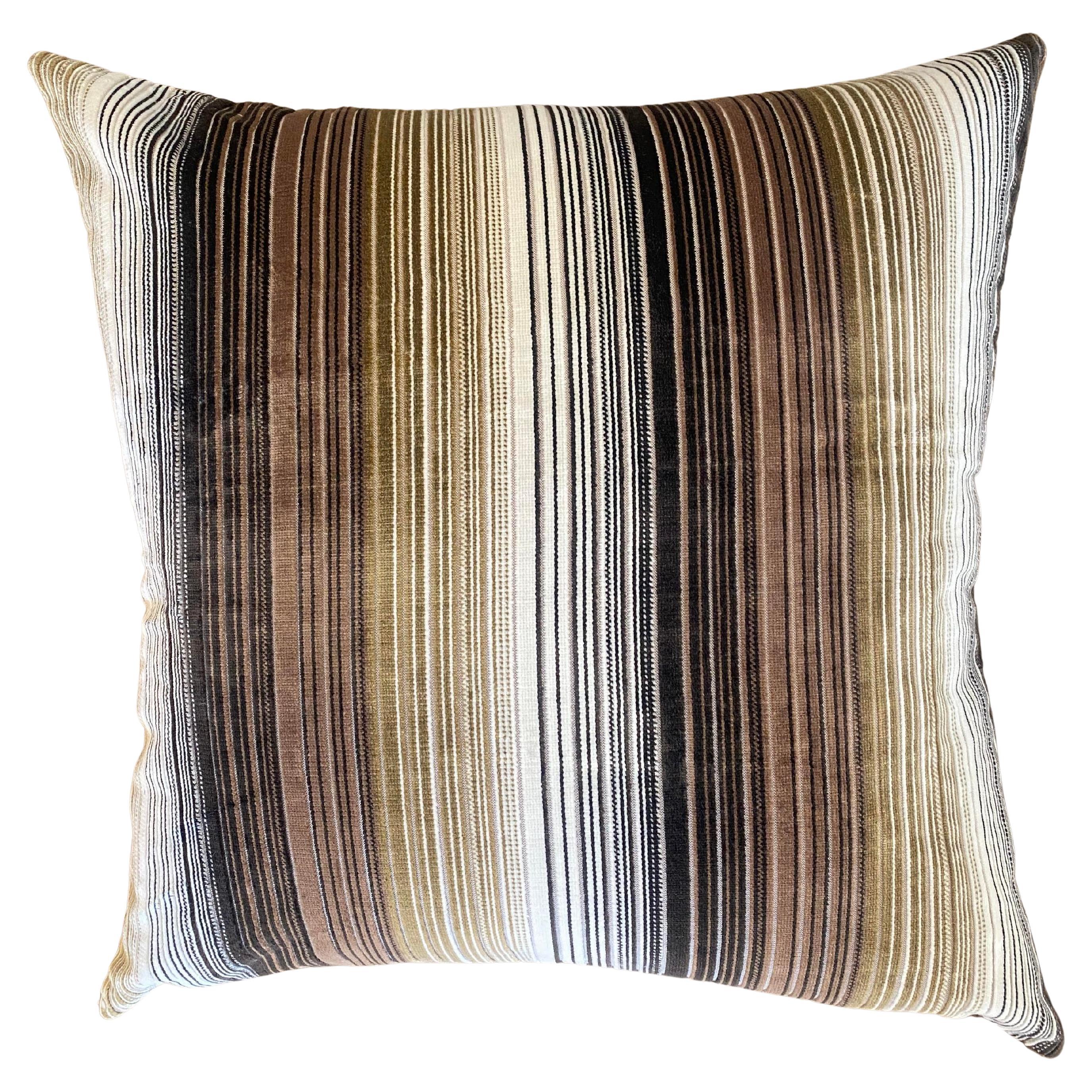 Okapi Brown Velvet Gradient Pillow with Dark Brown Velvet Back 