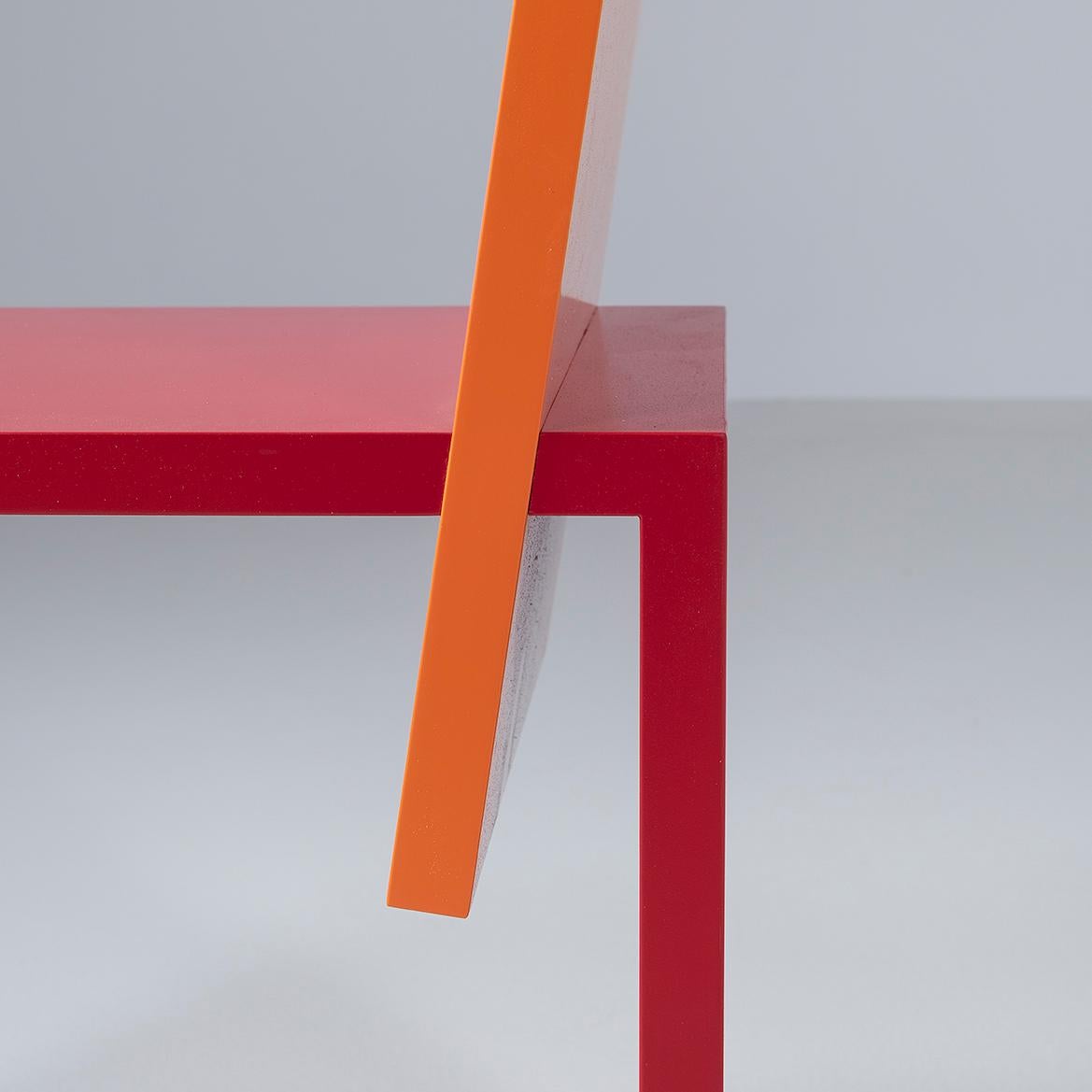 Japanese OKAZAKI CHAIR red & orange by Shigeru UCHIDA For Sale