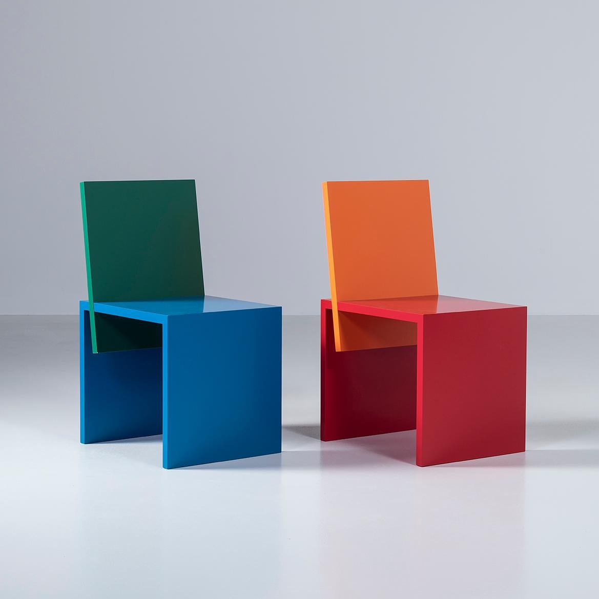 Contemporary OKAZAKI CHAIR red & orange by Shigeru UCHIDA For Sale