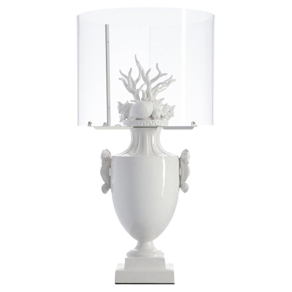 Okeanos Touch Lamp, Glossy White For Sale