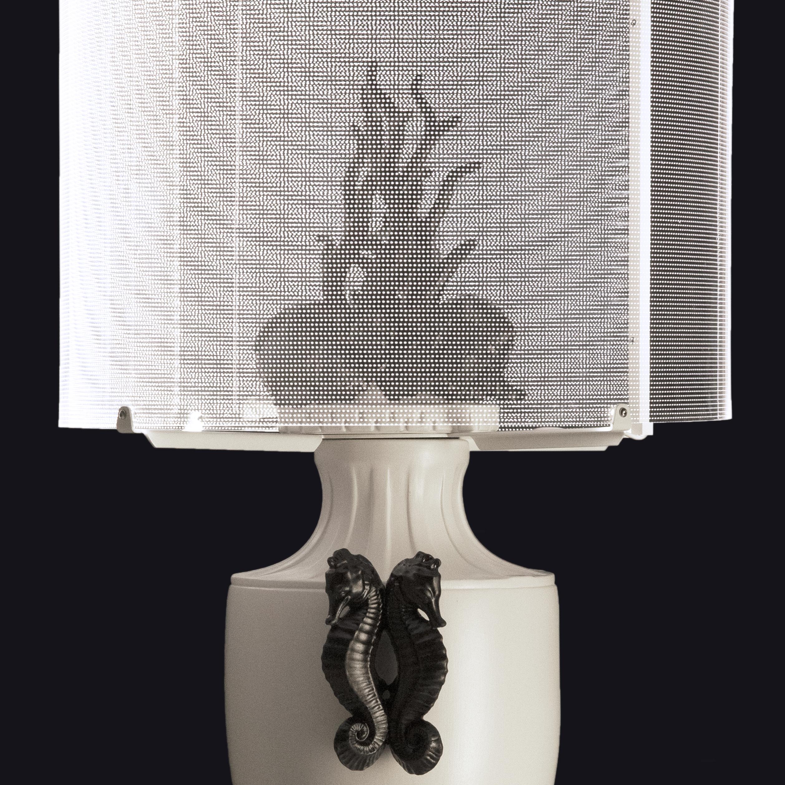 Contemporary Okeanos Touch Lamp - Matt White & Black For Sale