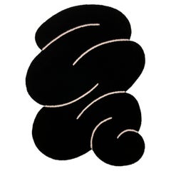 Okej - Midnight Black Squiggle Rug 4 x 5.5 FT