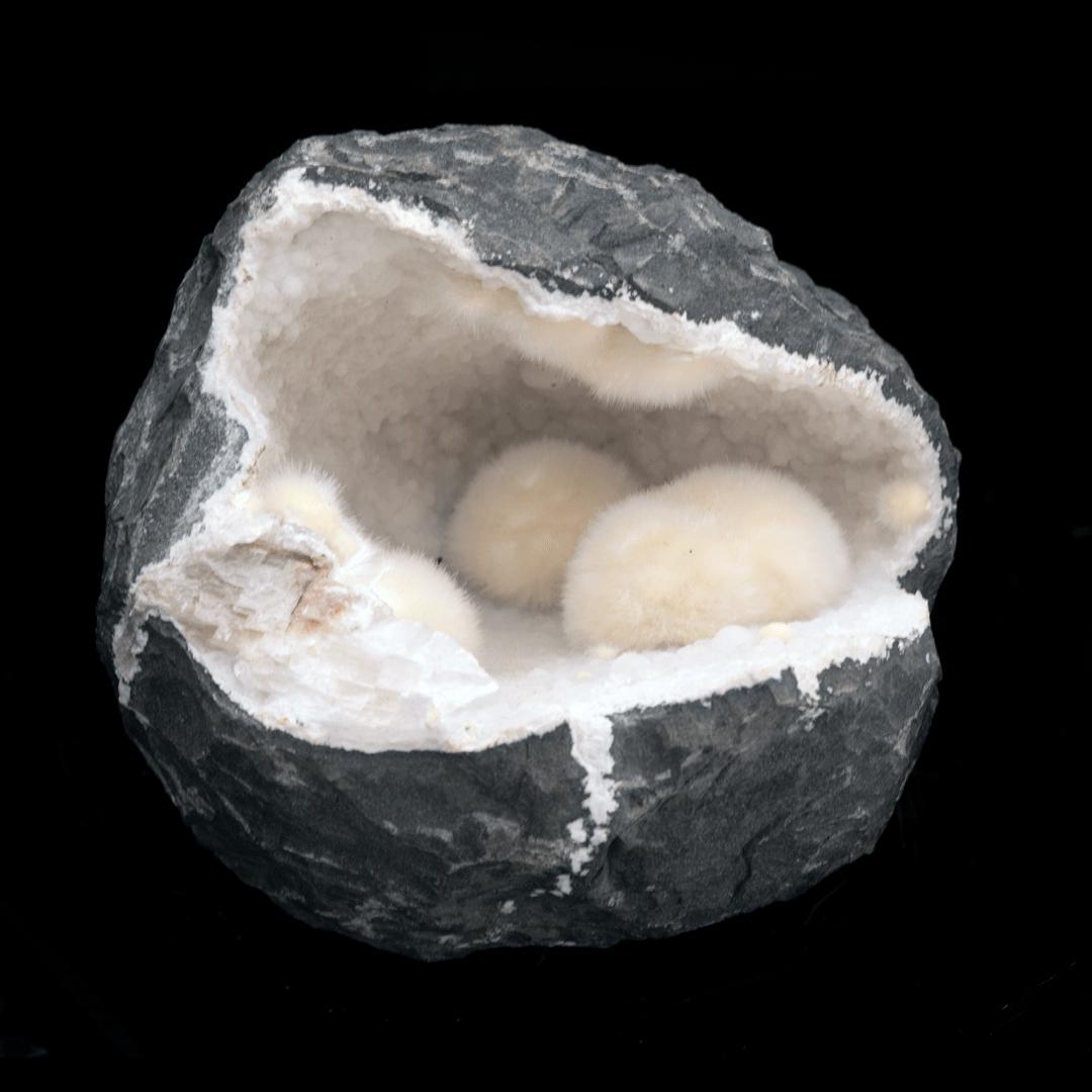 Indian Okenite in Gyrolite Geode For Sale