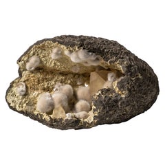 Okenite with Calcite Geode from Bombay Quarry, Mumbai, Maharastra, India