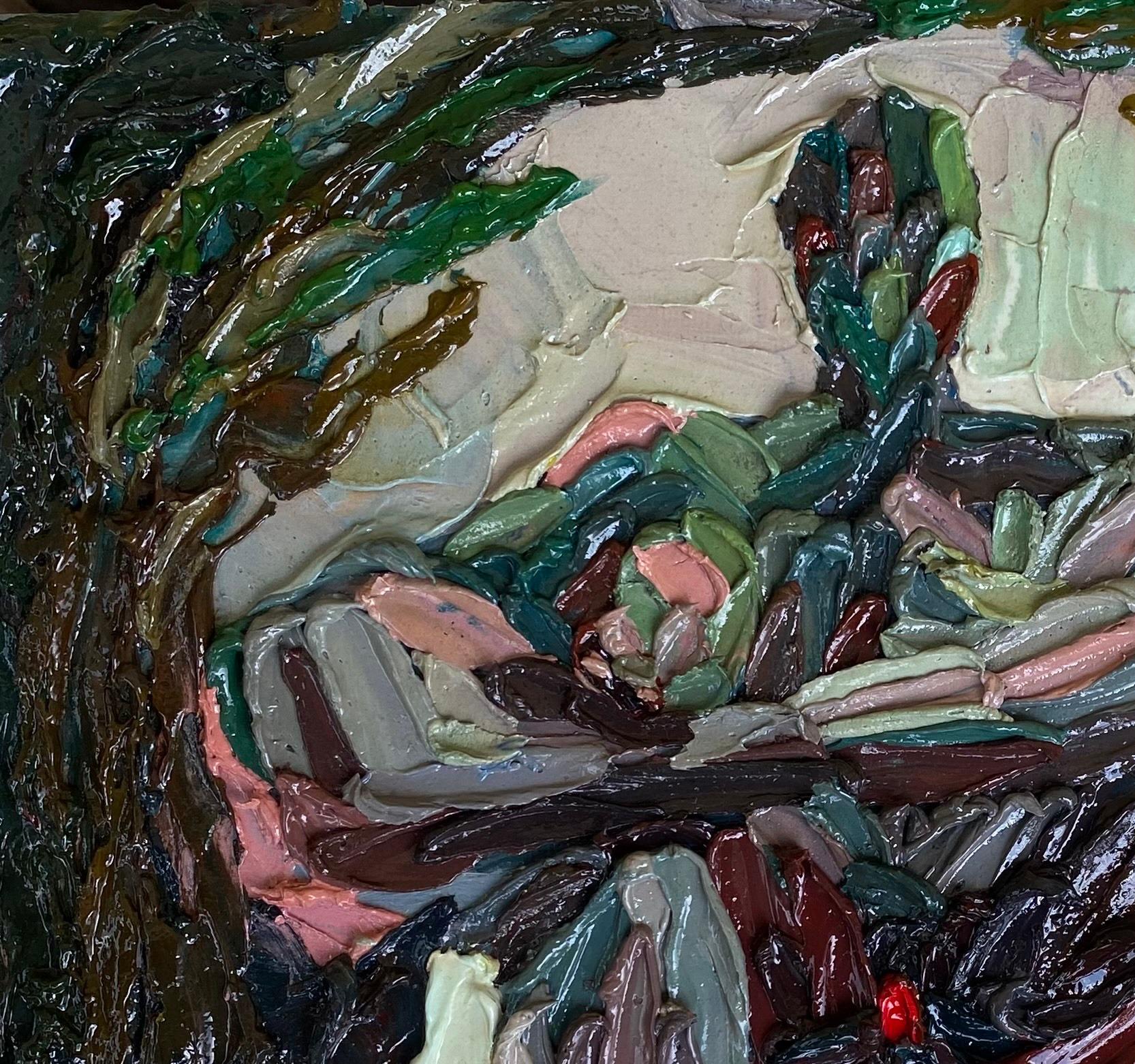 Asiko - 21st Century, Contemporary, Figurative, Impasto, Minimalist Abstract - Painting by Okeowo Oluwaferanmi