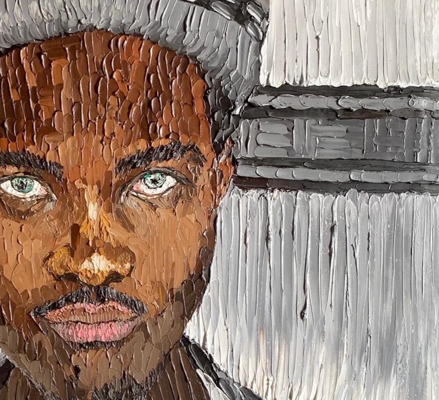 Il Becchino - Portrait Painting Grigio di Okeowo Oluwaferanmi