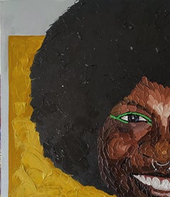 Peinture à l'huile sur toile sans titre, portrait expressionniste, XXIe siècle