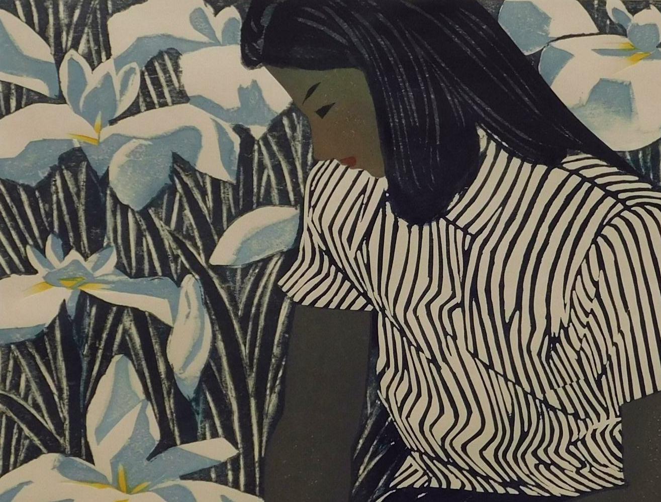 Okiie Hashimoto Color woodblock, 1952. 
