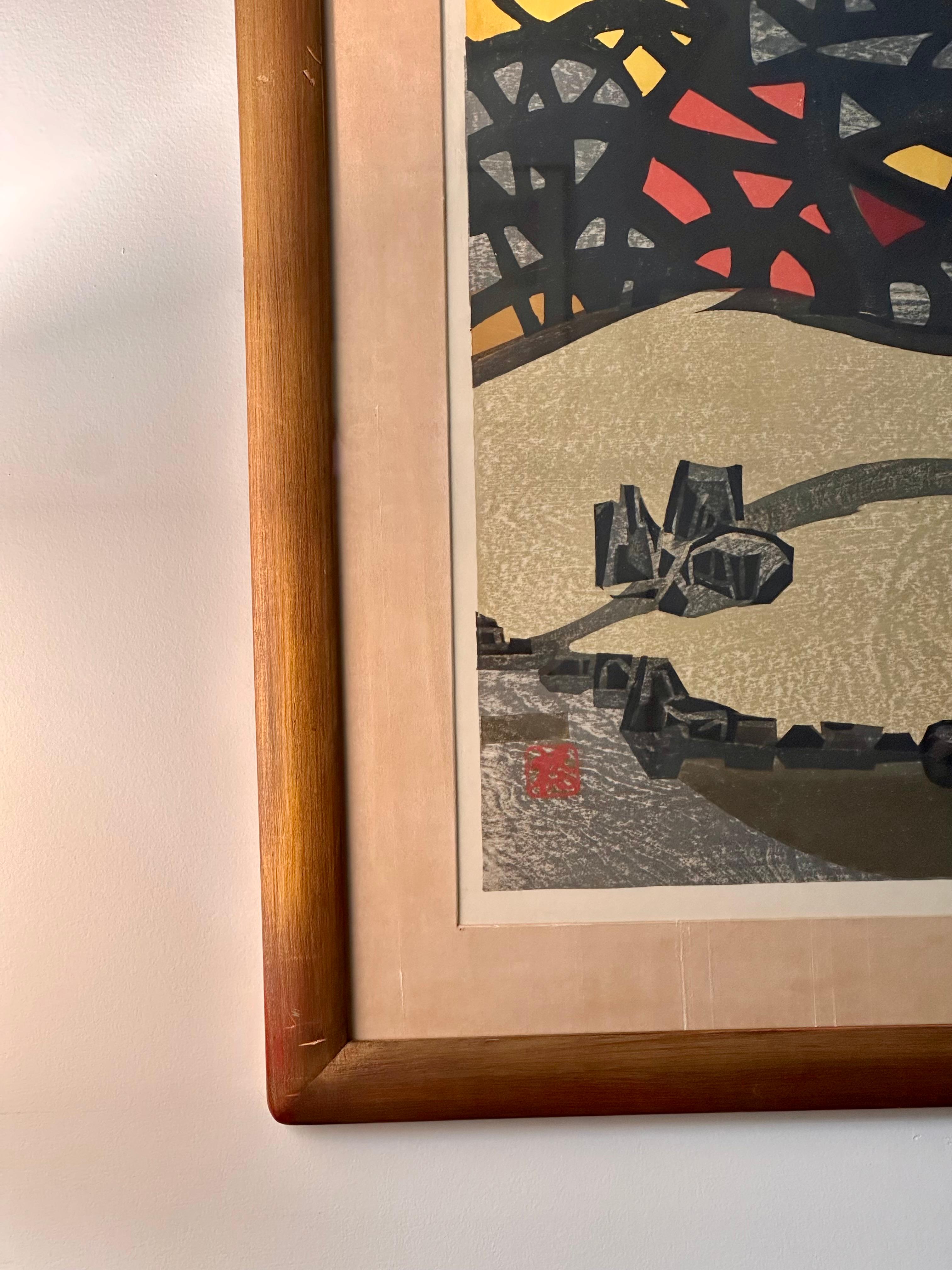 Peinture Tableau abstrait Garden, Ginkakuji d'Okiie Hashimoto en vente