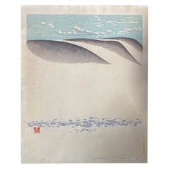 Okiie Hashimoto firma l'edizione limitata della stampa su legno giapponese Snow Hill #7