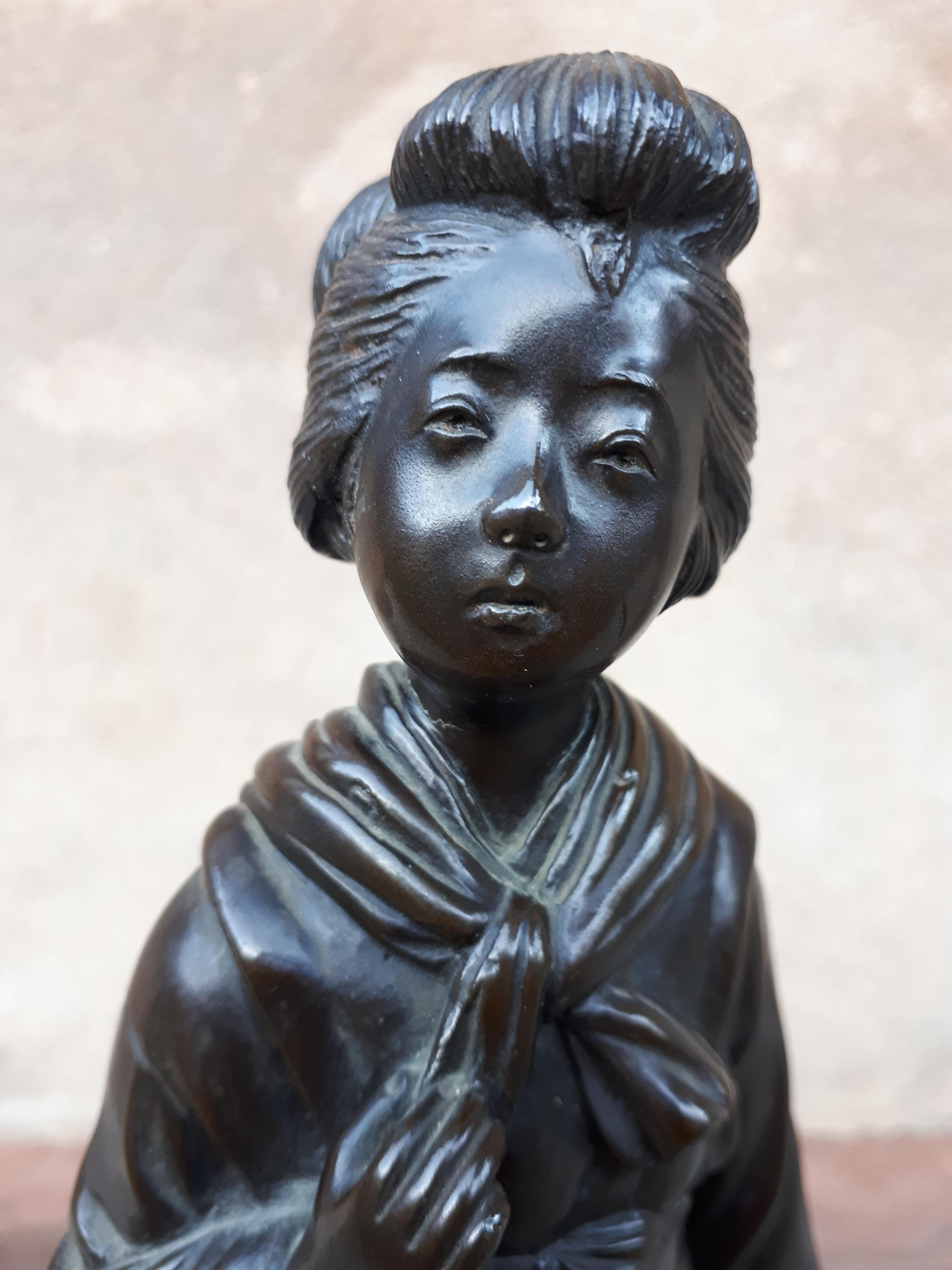 Okimono - Bronze Sculpture by Genryusai Seiya, Japan Meiji Era For Sale 4