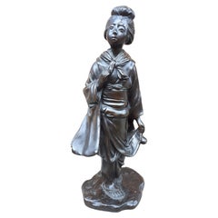 Okimono, sculpture en bronze de Genryusai Seiya, époque Meiji