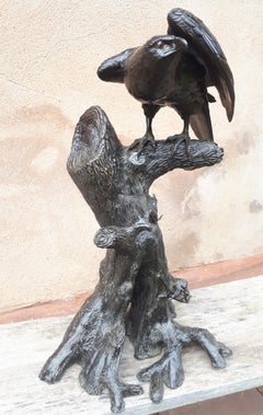 Okimono - Bronze Sculpture Of An Eagle, Japan Meiji Era