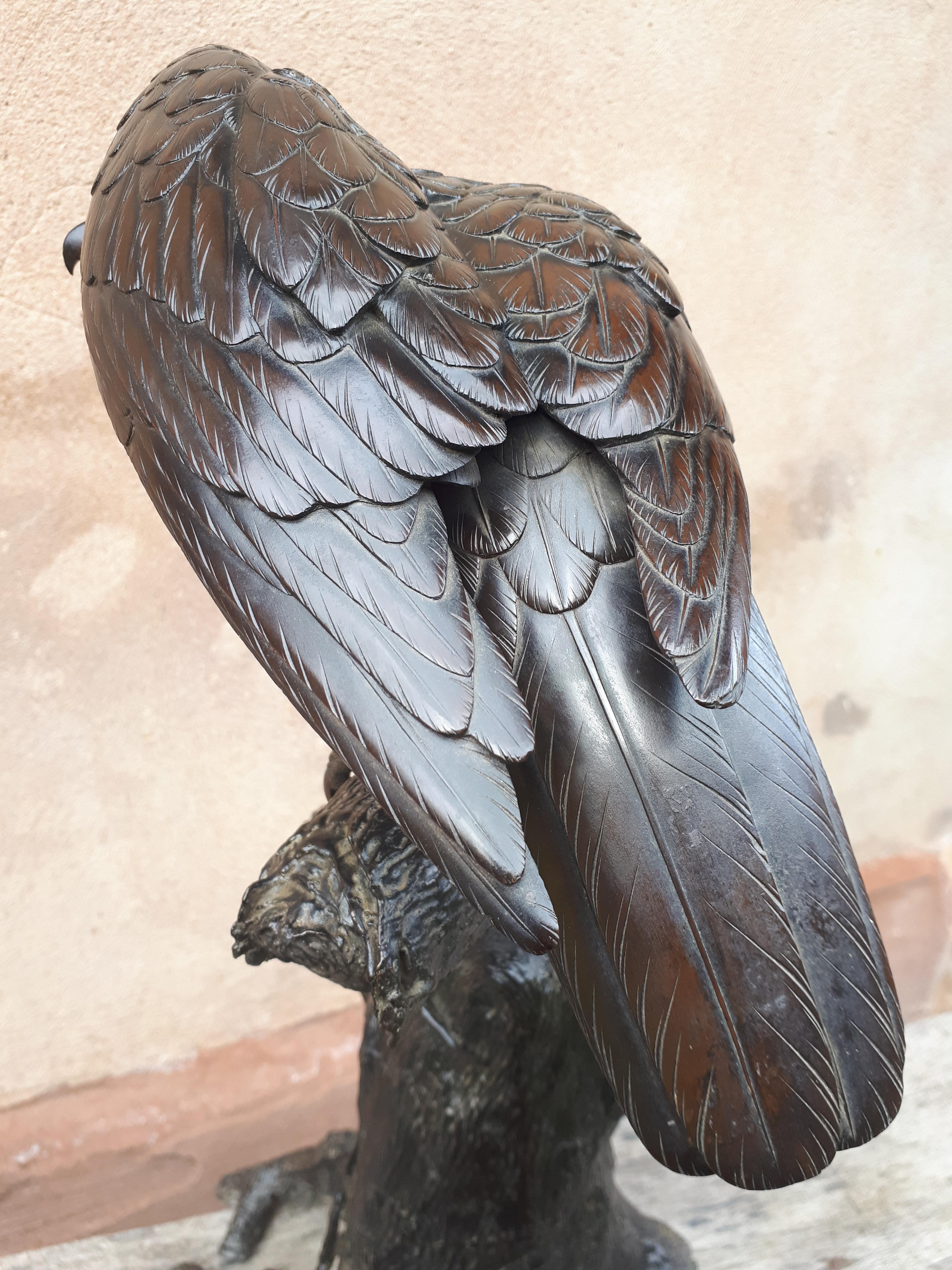 Okimono - Bronze Sculpture Of An Eagle, Japan Meiji Era For Sale 1