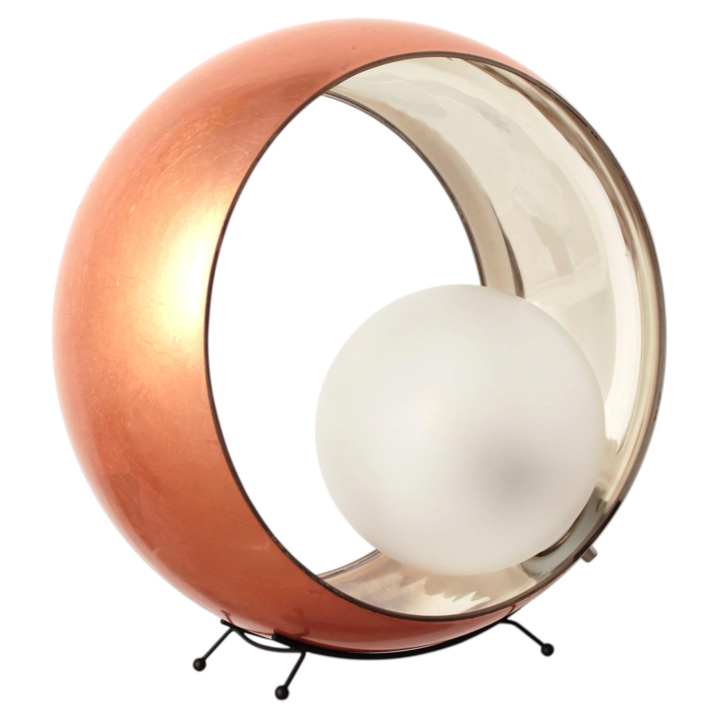 Okio Glass Table Lamp Gilded with Copper Leaf