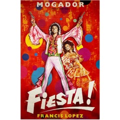 1975 affiche originale par Okley - Mogador Théâtre Henri Varna - Fiesta