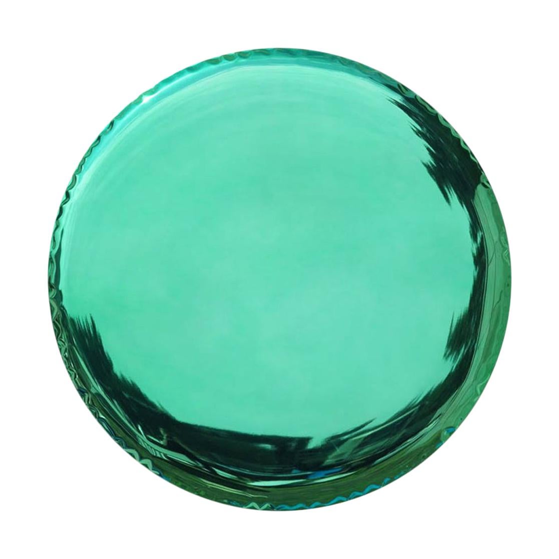 Oko 150 Polished Emerald Color Stainless Steel Wall Mirror by Zieta