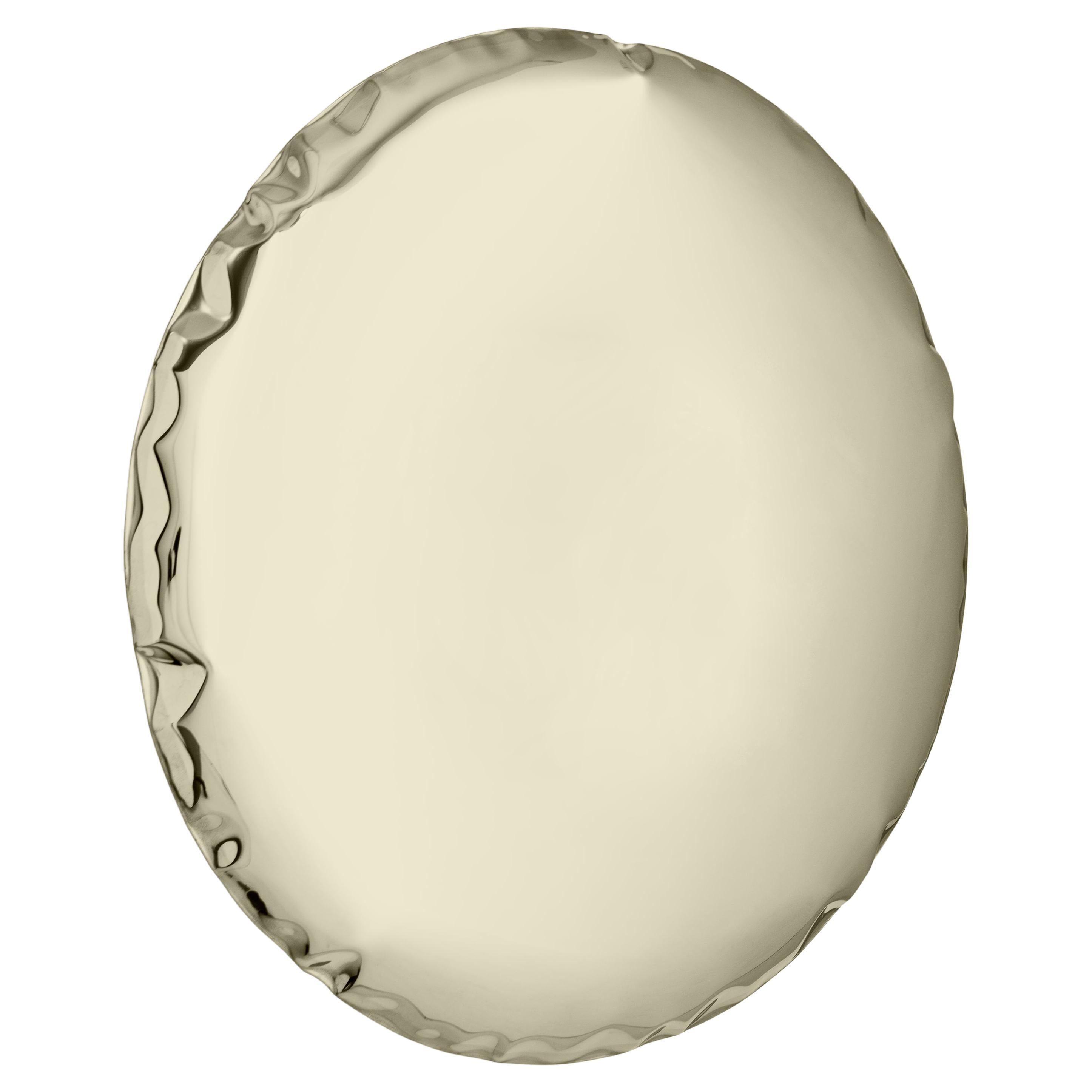 Oko 150 Polished Stainless Steel Light Gold Color Wall Mirror by Zieta