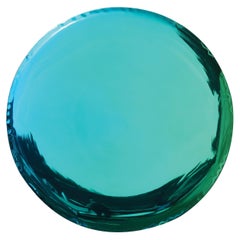 Oko 36 Emerald and Sapphire Gradient Color Stainless Steel Wall Mirror by Zieta