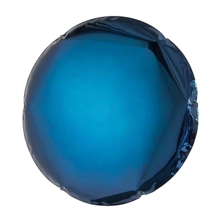 Oko 62 Deep Space Blauer Wandspiegel aus Edelstahl von Zieta im Angebot