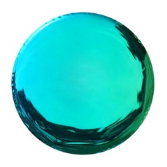Miroir mural Oko 62 en acier inoxydable avec dégradé émeraude et saphir par Zieta