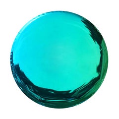 Oko 75 Emerald and Sapphire Gradient Color Stainless Steel Wall Mirror by Zieta