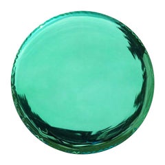 Oko 75 Polished Emerald Color Stainless Steel Wall Mirror by Zieta