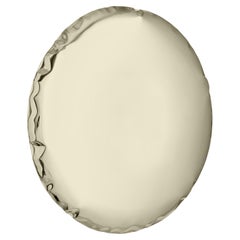 Oko 95 Polished Stainless Steel Light Gold Color Wall Mirror by Zieta