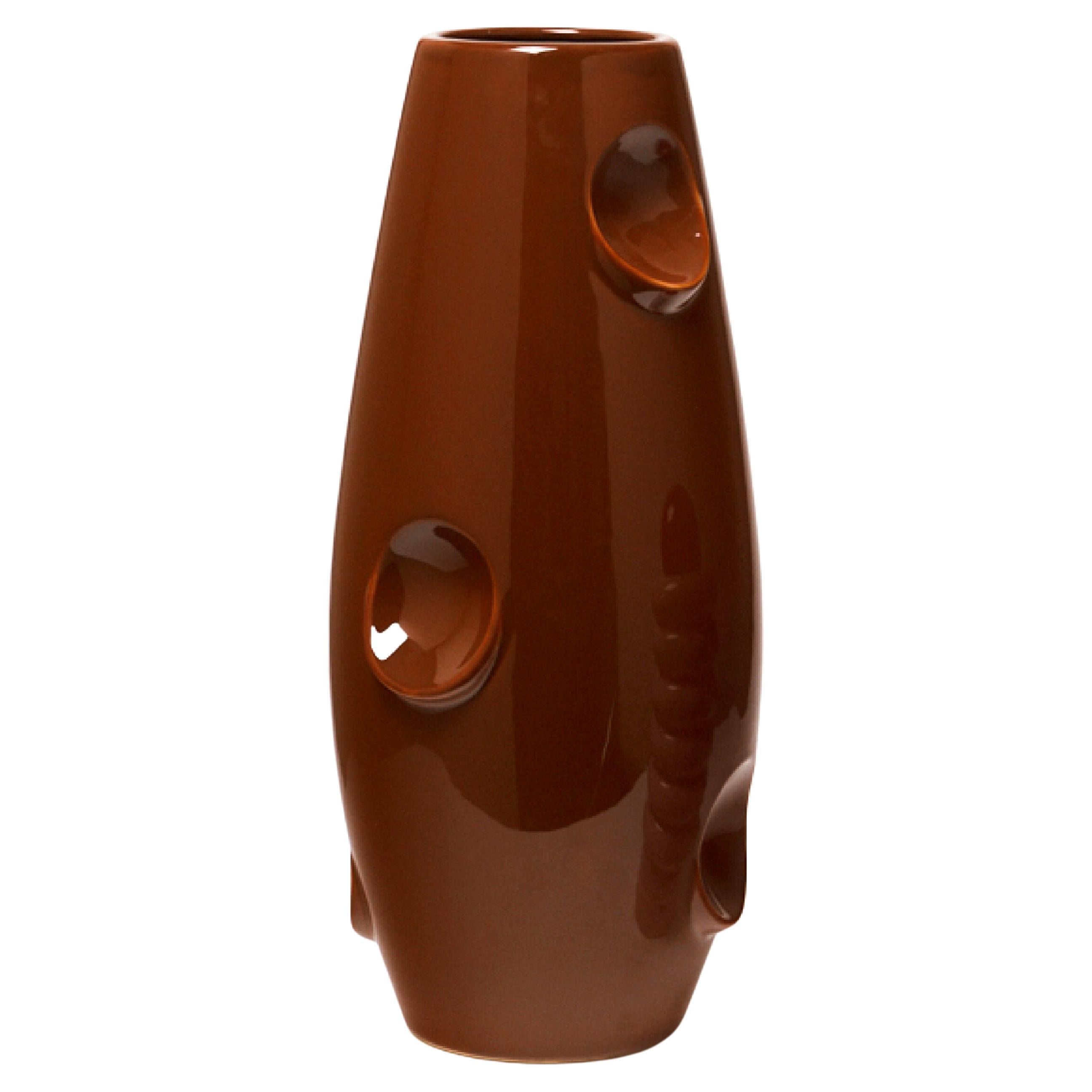 Oko / Choco Brown Vase by Malwina Konopacka For Sale