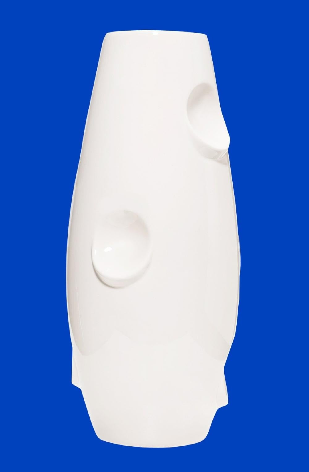Contemporary  OKO Colbalt Ceramic Vase by Malwina Konopacka For Sale