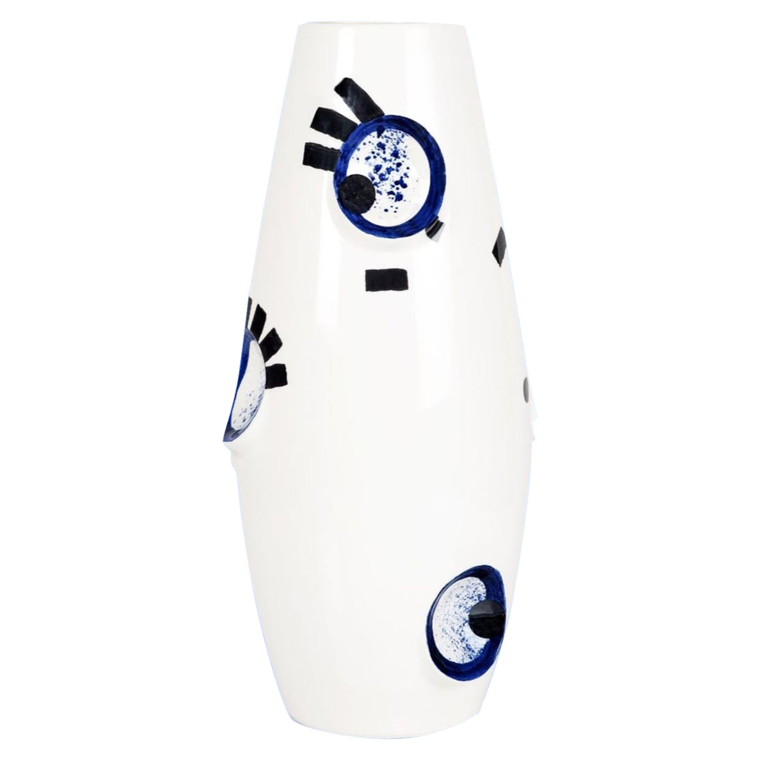  OKO Colbalt Ceramic Vase by Malwina Konopacka For Sale