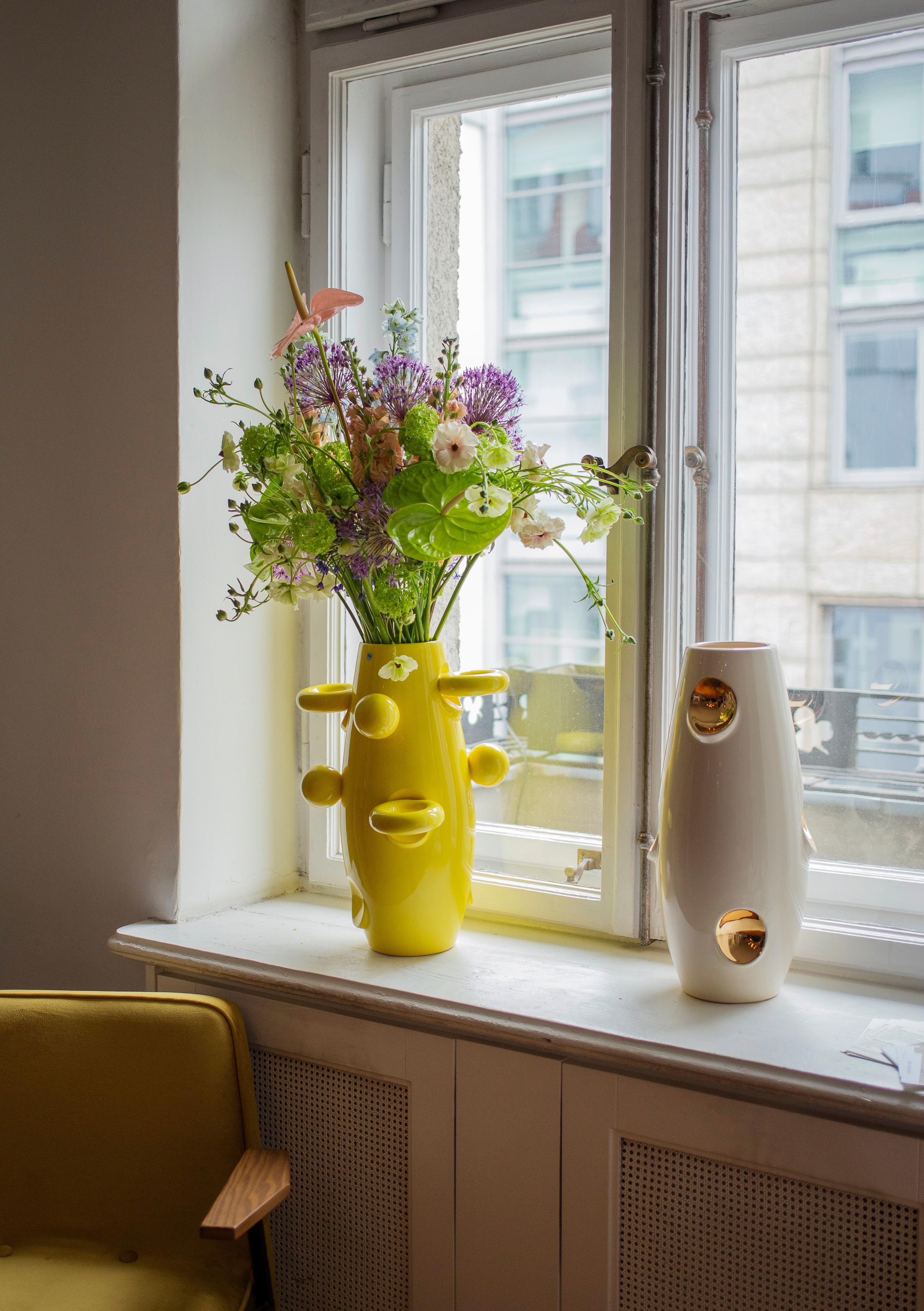 Modern OKO / Gold Vase by Malwina Konopacka For Sale
