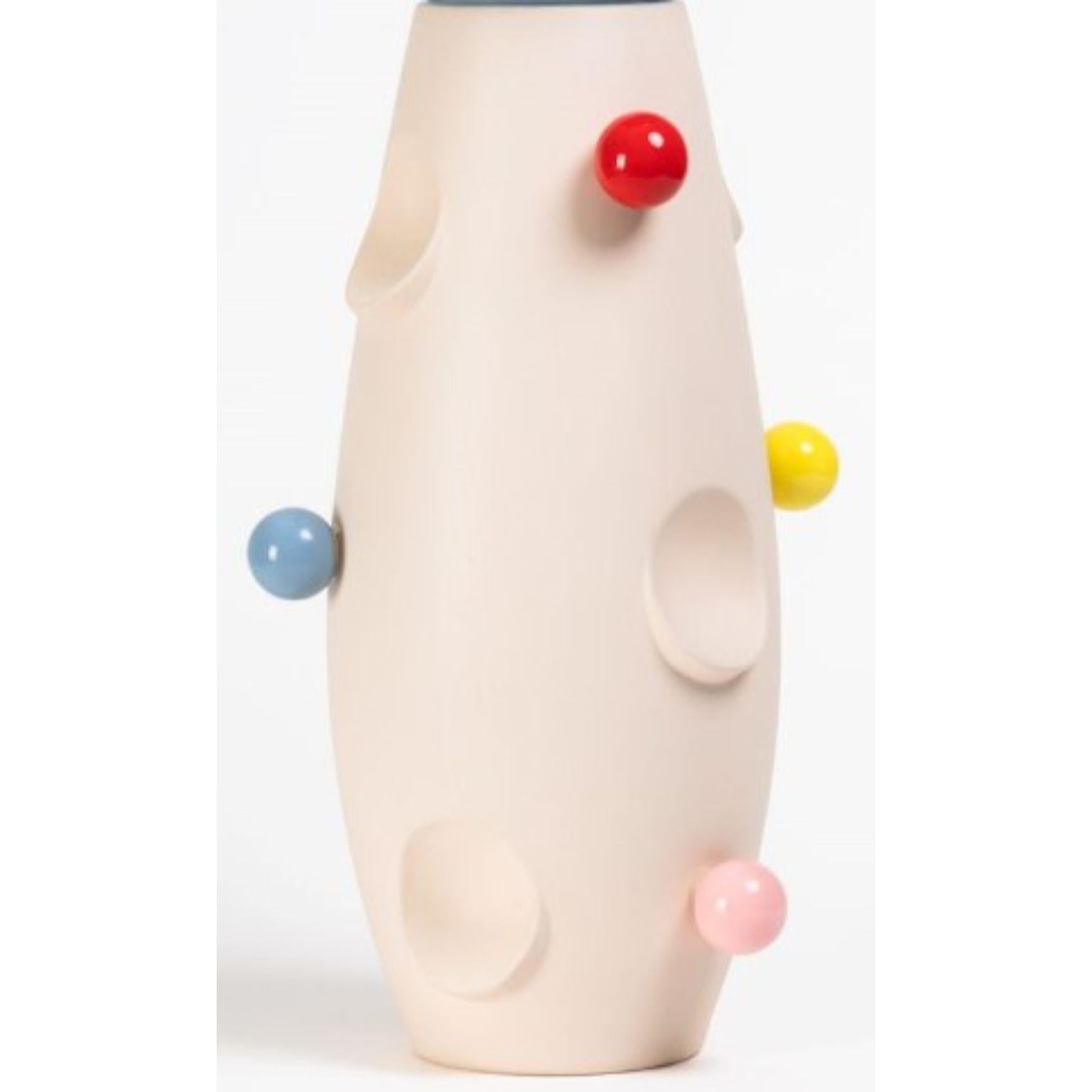 Oko pop ceramic vase - Circus by Malwina Konopacka
Unique Sculpture ( Decorated and hand-painted by the artist )
Materials: Impregnated ceramics, glazed interior with pink glaze, glazed glued-on elements
Dimensions: D19, H42 cm

Also Available: