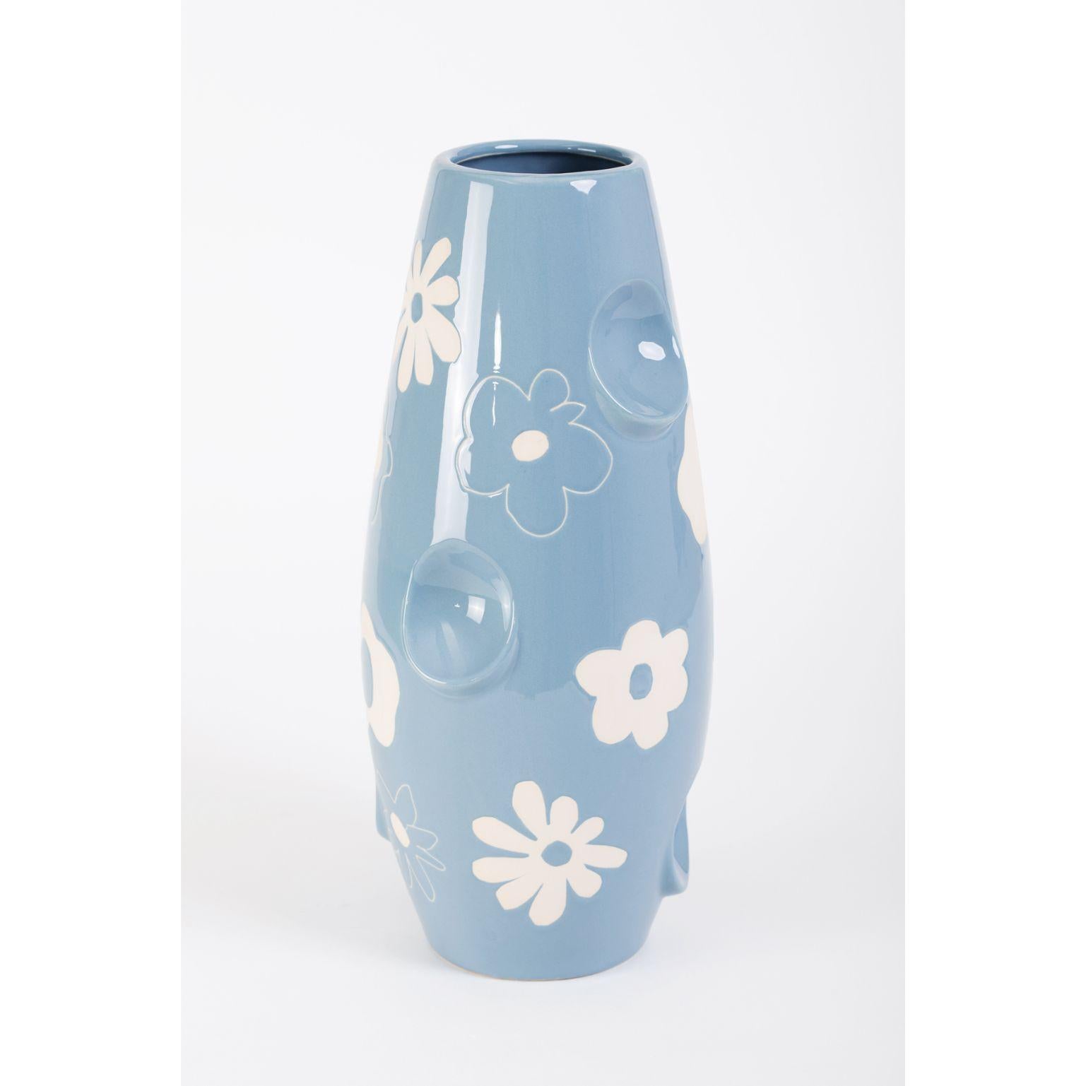 Oko Pop ceramic vase - Denim Daisy by Malwina Konopacka
Unique Sculpture ( Decorated and hand-painted by the artist )
Materials: Ceramic, Blue Glaze
Dimensions: D19, D42 cm

Also Available: Circus, Mushroom, Smiley
 
OKO came first and lent