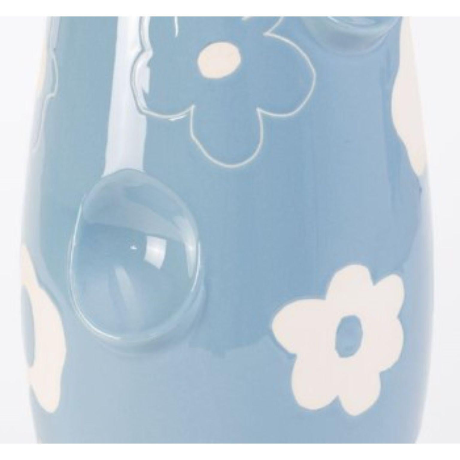 Contemporary Oko Pop Ceramic Vase, Denim Daisy by Malwina Konopacka