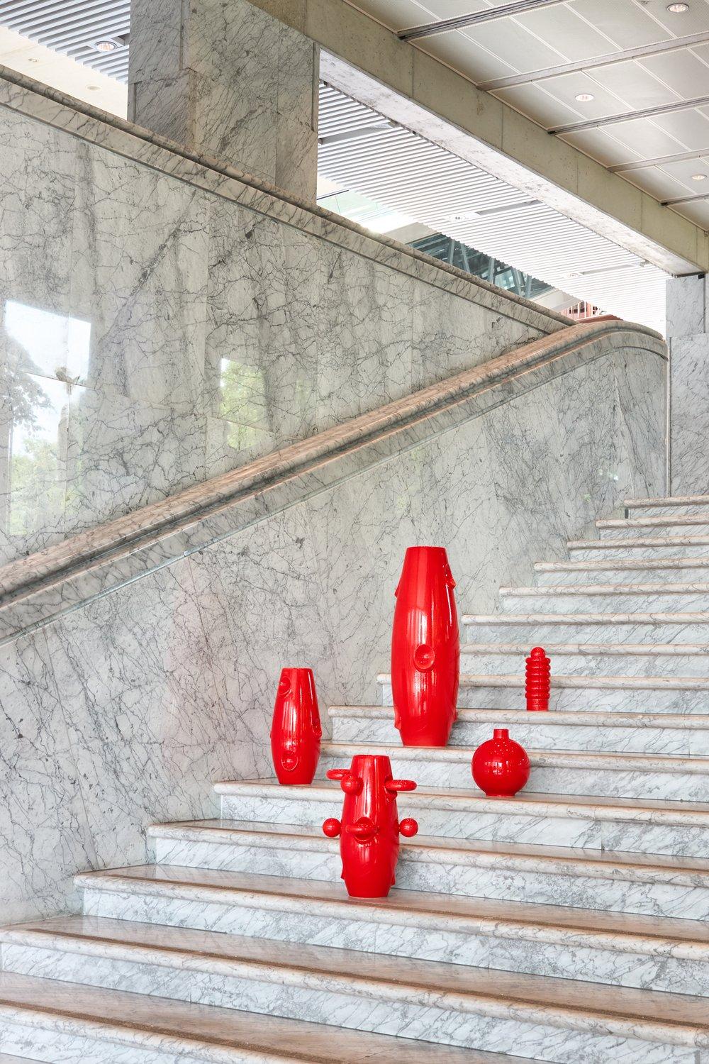 Fired OKO / Red / Rocket Vase by Malwina Konopacka For Sale