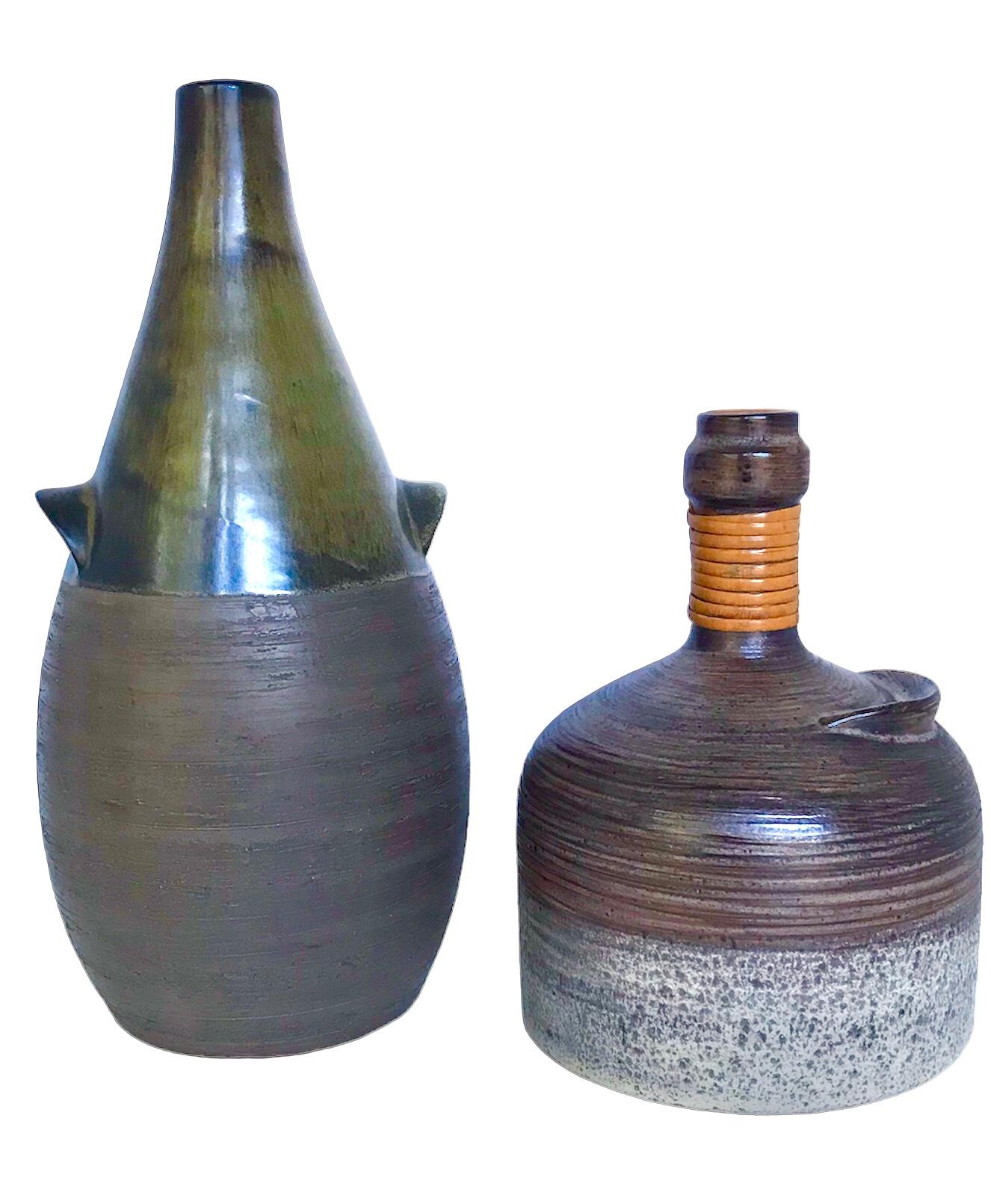 (okoko)Scandinavian Mid Century Modern Pottery Bottle Vase from BR Denmark 1960s For Sale 6