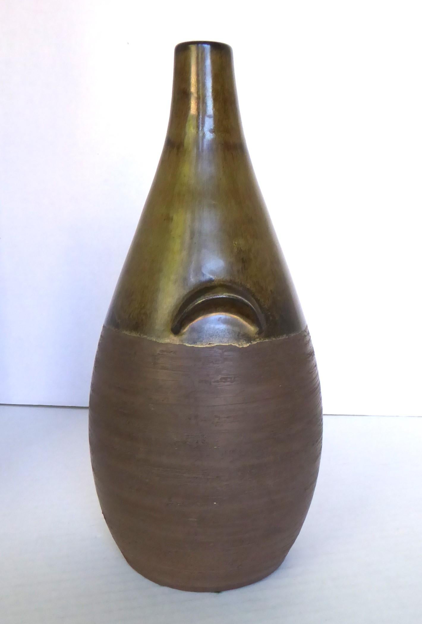 (okoko) Skandinavische Mid-Century-Modern-Keramikflaschenvase aus BR Dänemark, 1960er Jahre (Dänisch) im Angebot
