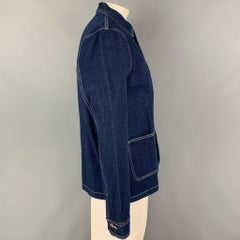 OKONKWO Size L Indigo Cotton Worker Jacket