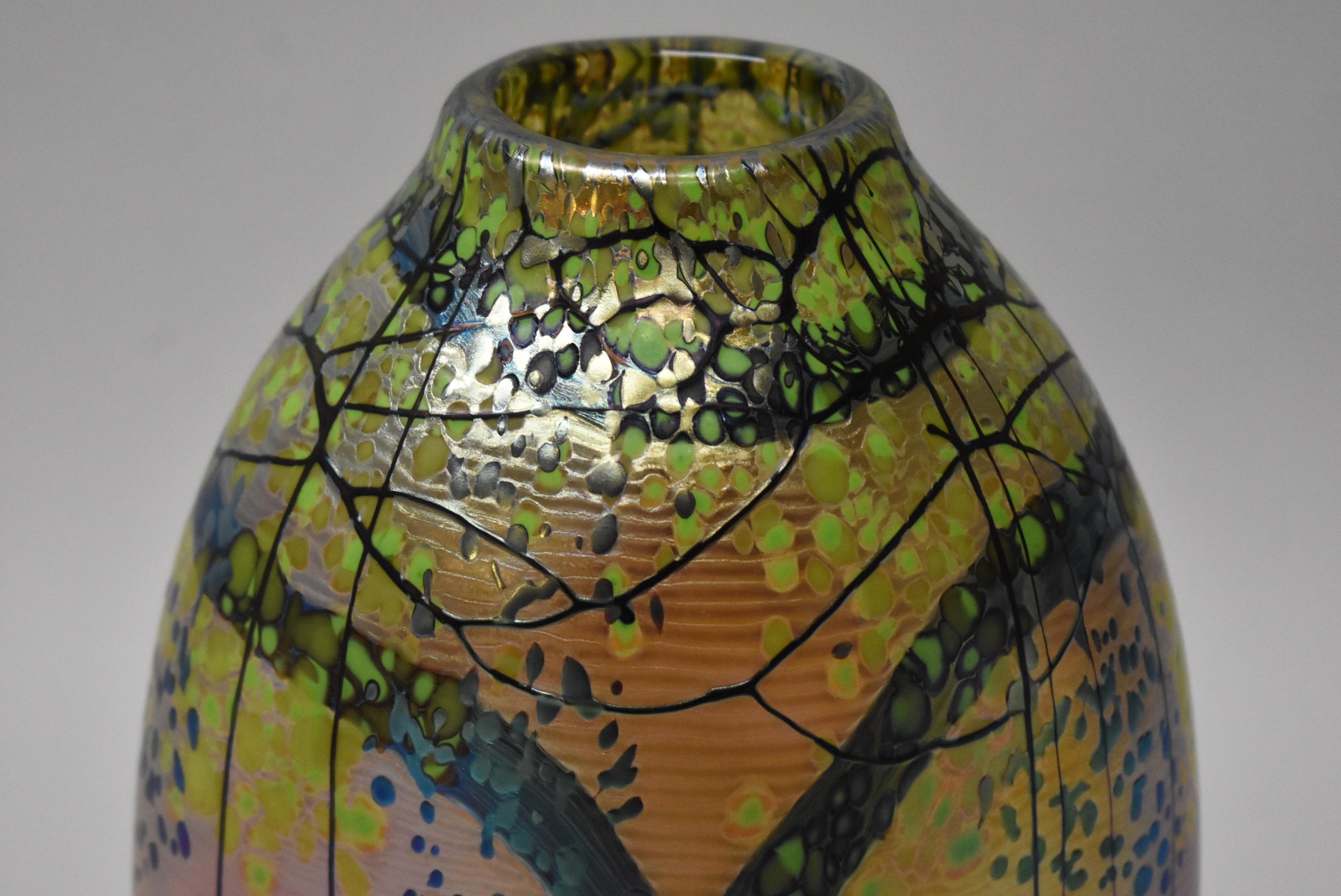 XXI secolo e contemporaneo Vaso in vetro Okra di Richard P. Golding 
