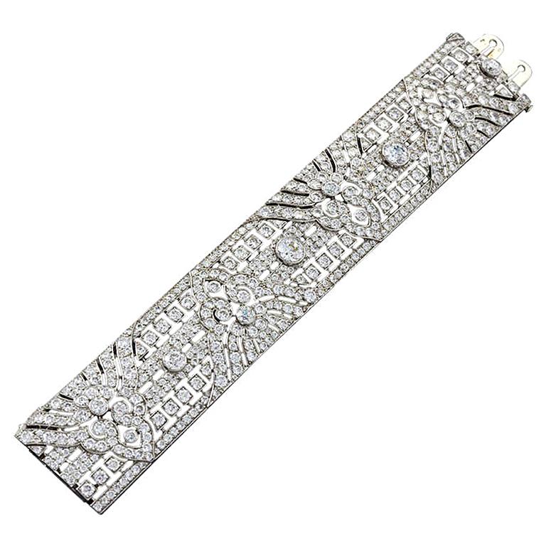 Okrant et Davidonniez Diamond Wide Strap Bracelet  For Sale