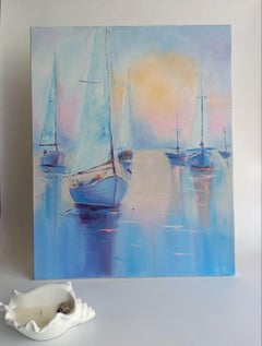 Yachts. oil painting