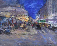 Peinture à l'huile - Soirée sur Montmartre