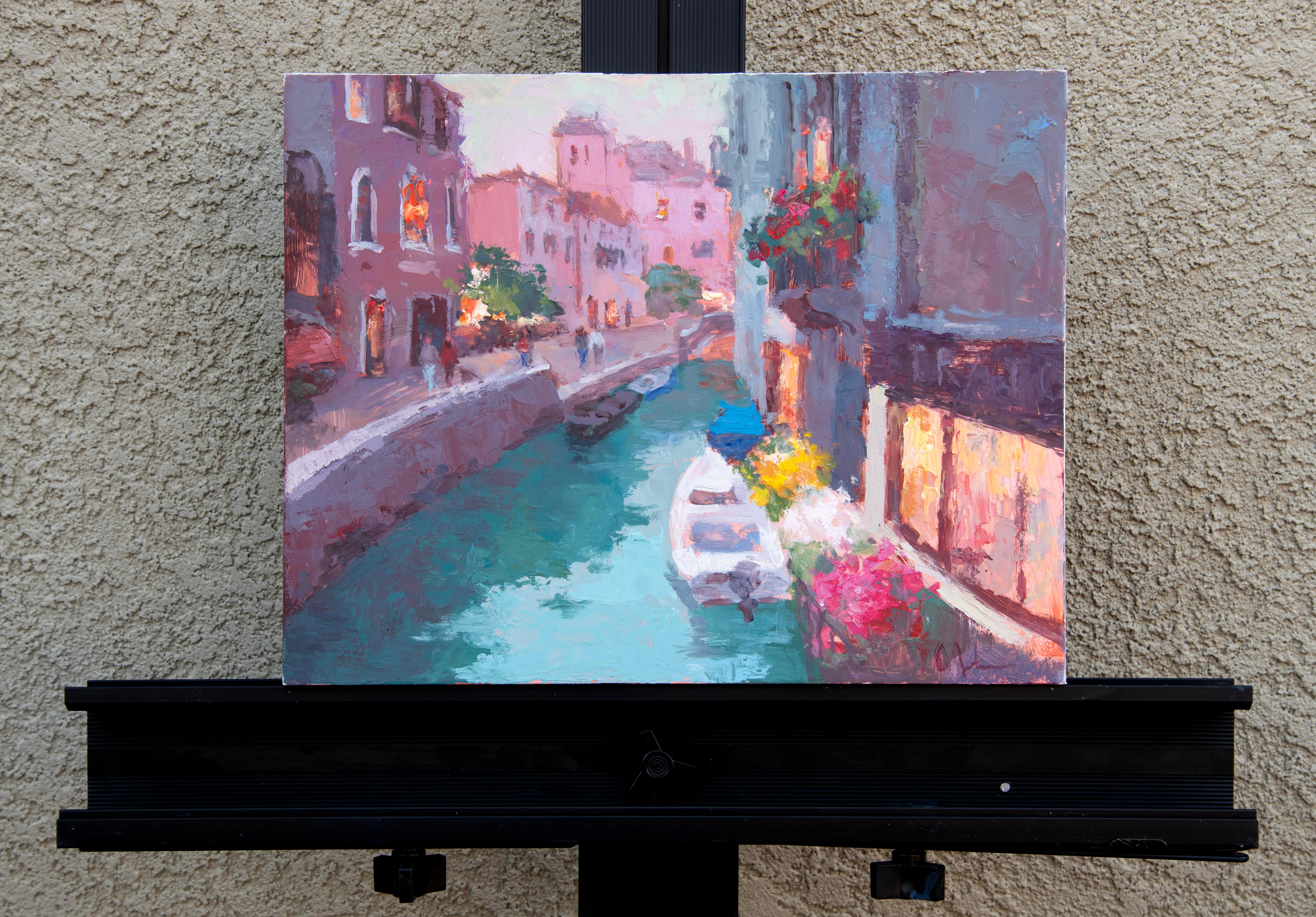 Atardecer veneciano, Pintura al óleo - Painting Impresionista de Oksana Johnson