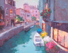 Atardecer veneciano, Pintura al óleo