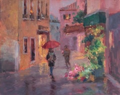 Venice Flower Shop, Oil Painting