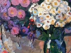 Gran Ramo de Flores de Otoño, Bodegón, Pintura al óleo original, Lista para colgar