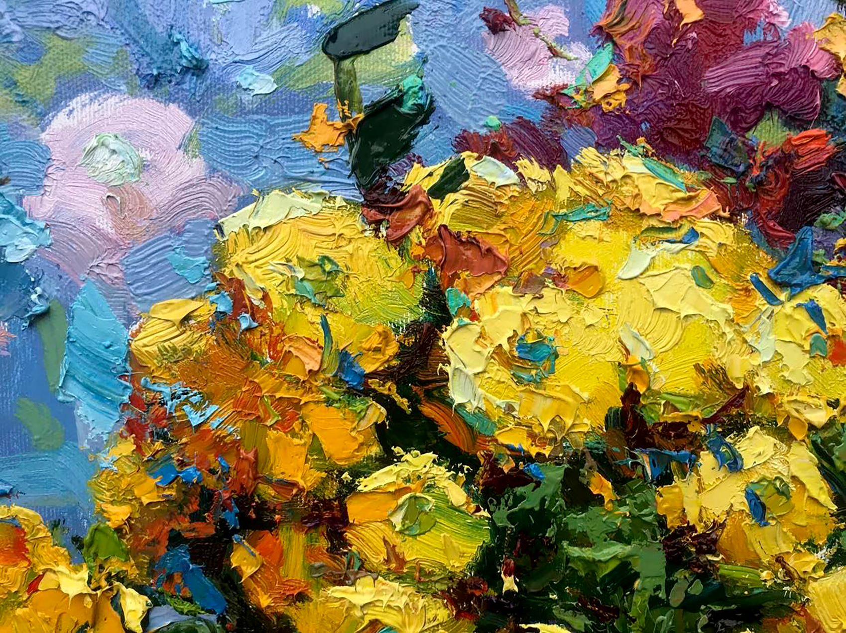 Chrysanthemums, Flowers, Still Life, Original oil Painting, Ready to Hang For Sale 2