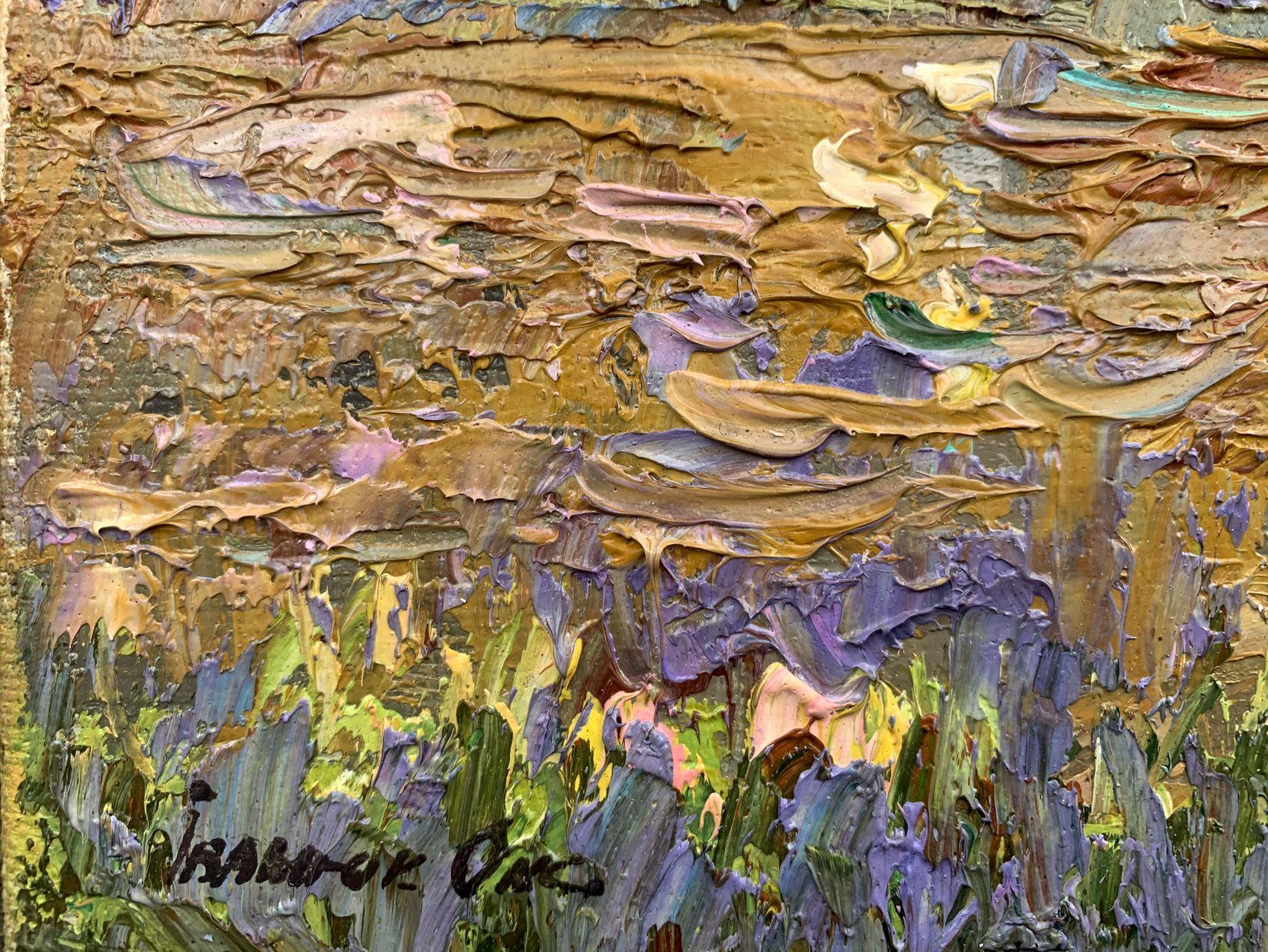 Abendkamee, Impressionismus, Original-Ölgemälde, hängefertig im Angebot 1