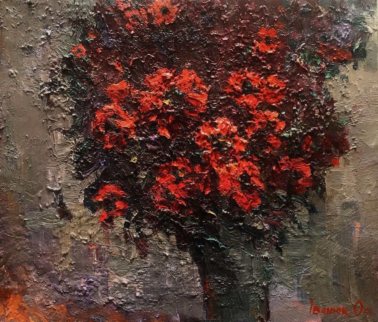 Oksana Kalenyuk Still-Life Painting - Evening Poppies, Original oil Painting, Ready to Hang